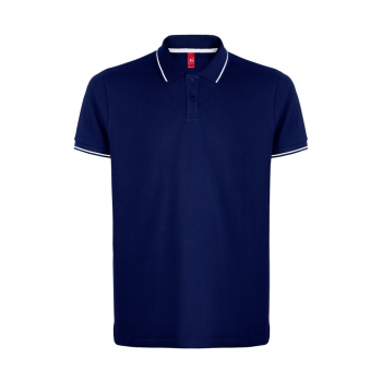 Рубашка-поло мужская SPECTRUM, к/р, тёмно-синий/белый, 3XL, 100% хлопок, плотность 195 г/м2