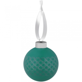 Елочный шар Queen с лентой, 8 см, зеленый