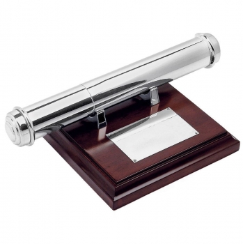 Тубус для наградных бумаг, 13,8х12,7х2,3 см, дерево, металл, лазерная гравировка