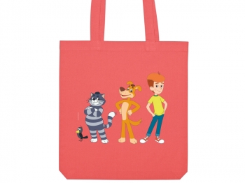 Сумка из плотного хлопка "Простоквашино», 220 г/м2, коралловый