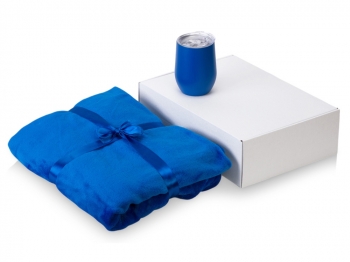 Подарочный набор «Dreamy hygge» 2.0 с пледом и термокружкой, синий