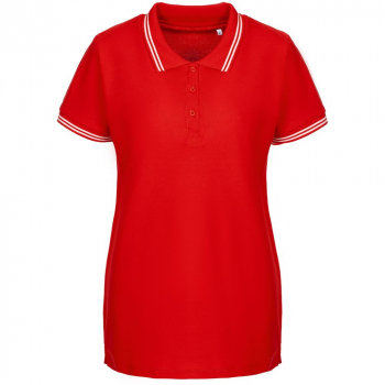 Рубашка поло женская Virma Stripes Lady, красная Рубашка поло женская Virma Stripes Lady, красная