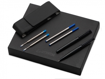 Подарочный набор ручек "Dumas": ручка шариковая и роллер, 4 стержня (2 шариковых, 2 роллера), футляр