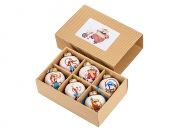 Набор новогодних шаров, 6 шт