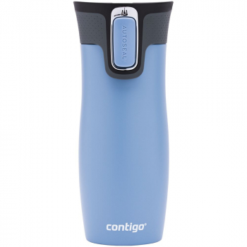 Термостакан Contigo West Loop, вакуумный, серо-голубой