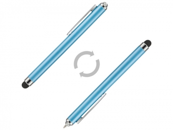 Ручка шариковая "Nilsia" со стилусом, голубой, черные черный чернила