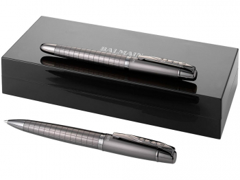 Набор ручек "Ramatuel" в подарочной коробке: ручка шариковая и роллер, серебристый, синие чернила