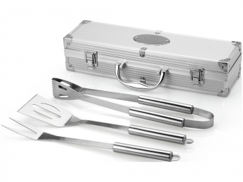 Набор для барбекю в кейсе: лопатка, щипцы, вилка "Salvy"