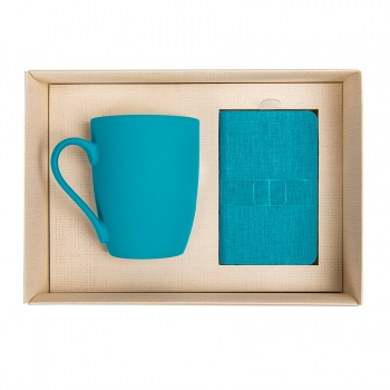 Набор подарочный PROVENCE-2: Универсальный аккумулятор(5000мАh) и кружка, голубой, шт