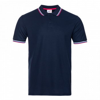 Рубашка поло мужская STAN  триколор  хлопок/полиэстер 185, 04RUS, Т-синий (46) (50/L)