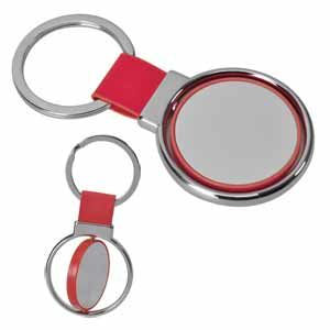 Брелок "Круг вращения " красный, 8х4 см, металл, искусственная кожа, пластик, лазерная гравировка