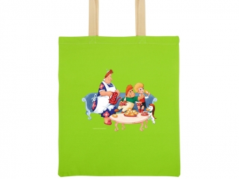 Сумка двухцветная 180 г/м2 "Карлсон", зеленое яблоко/натуральный Сумка двухцветная 180 г/м2 "Карлсон", зеленое яблоко/натуральный