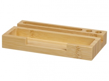 Настольный органайзер с вечным календарем и подставкой для телефона "Akira", натуральный