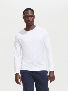 Футболка с длинным рукавом Sporty LSL Men, белая Футболка с длинным рукавом Sporty LSL Men, белая