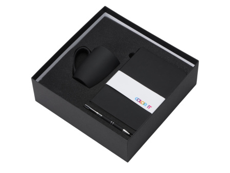 Подарочный набор с блокнотом С3, металлической ручкой и кружкой, черный