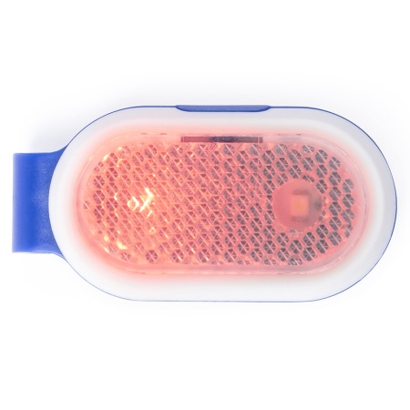 Светоотражатель с фонариком на клипсе HESPAR, синий, пластик