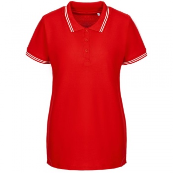 Рубашка поло женская Virma Stripes Lady, красная Рубашка поло женская Virma Stripes Lady, красная