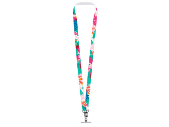 Ланъярд 2 см под сублимацию с 2-мя трендовыми карабинами и металлическим держателем для телефона, черный