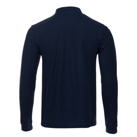 Рубашка поло унисекс STAN длинный рукав хлопок 185, 104LS, Тёмно-синий,  (46)  (52/XL)