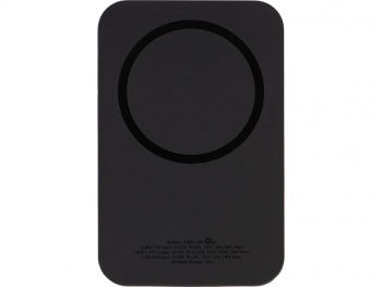 Магнитный беспроводной внешний аккумулятор "MagnetIQ", 5000 mah, 10 W, черный