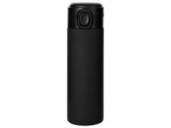 Вакуумная термокружка Waterline c кнопкой «Guard», 400 мл, тубус, черный