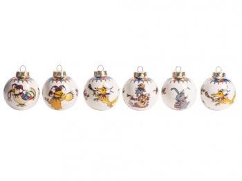 Набор новогодних шаров, 6 шт.