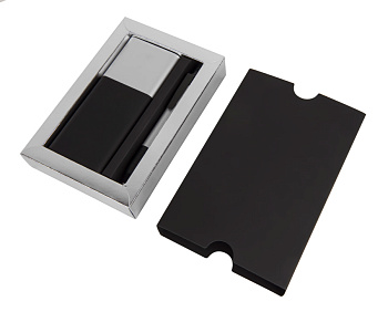 Набор подарочный BLACK GUN, Универсальный аккумулятор(10000мАh) и ручка, серебристый, шт