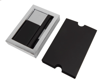 Набор подарочный BLACK GUN, Универсальный аккумулятор(10000мАh) и ручка, серебристый, шт