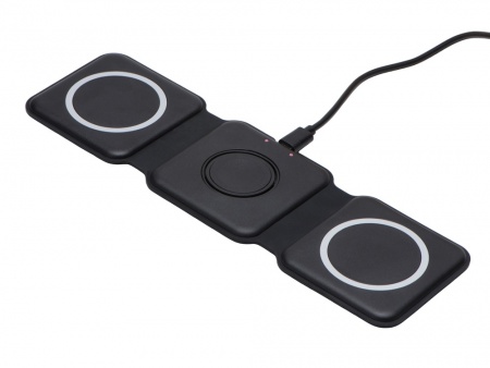 Беспроводное зарядное устройство 3-в-1 «Road», 15 Вт, черный