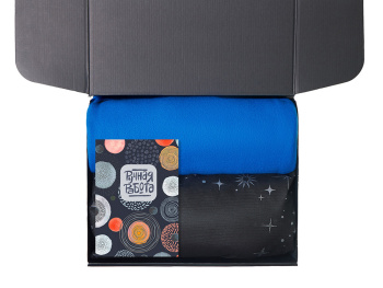 Подарочный набор с пледом, свечой и диффузором, синий