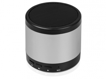 Портативная колонка «Ring neon» с белой подсветкой корпуса, серебристый