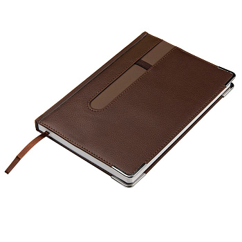 Ежедневник недатированный ASTON, А5,  коричневый, белый блок, без обреза