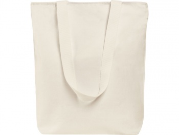 Сумка на молнии Zipper из хлопка 280 г c карманом на молнии спереди, натуральный