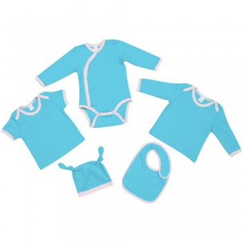 Боди детское Baby Prime, бирюзовое с розовым Боди детское Baby Prime, бирюзовое с розовым