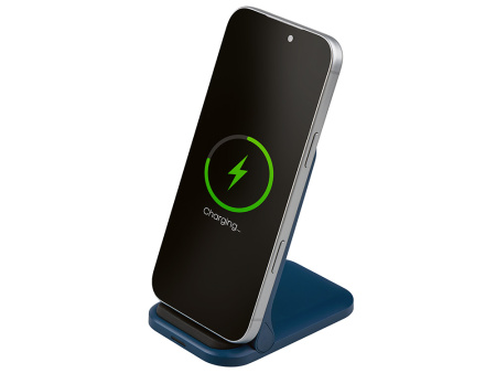 Беспроводное зарядное устройство «Foldy», 15 Вт, темно-синий