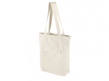 Сумка на молнии Zipper из хлопка 280 г c карманом на молнии спереди, натуральный