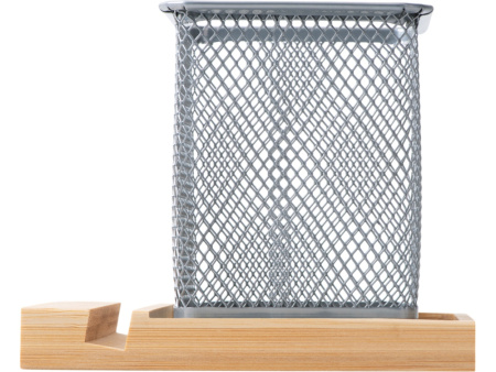 Подставка для ручек и телефона "Fika", натуральный/серый