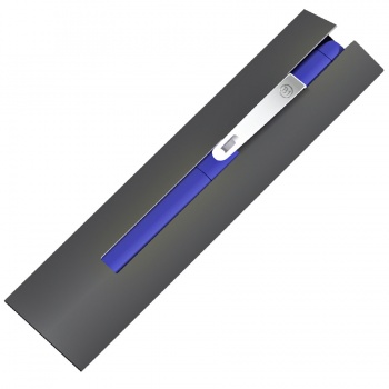 IQ, ручка с флешкой, 4 GB, синий/хром, металл