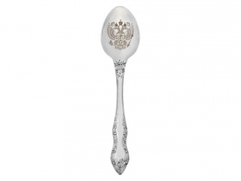 Подстаканник с хрустальным стаканом и ложкой "Нефтяной", серебристый/прозрачный