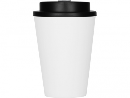 Пластиковый стакан Take away с двойными стенками и крышкой с силиконовым клапаном, 350 мл, белый/черный