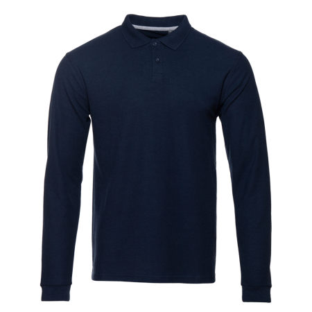 Рубашка поло унисекс STAN длинный рукав хлопок 185, 104LS, Тёмно-синий,  (46)  (52/XL)
