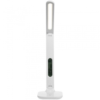 Настольная лампа с часами и календарем Office Torch, белая