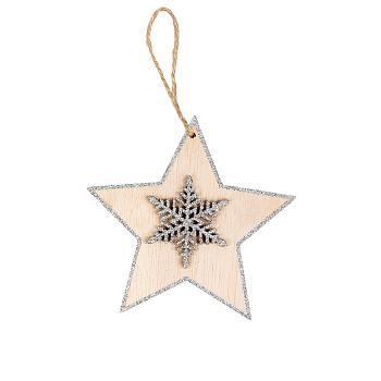 Украшение новогоднее "Shine bright", 10*8 cм, фанера, бежевый, серебро