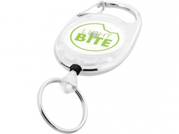 Брелок с ретрактором «Demos», белый прозрачный