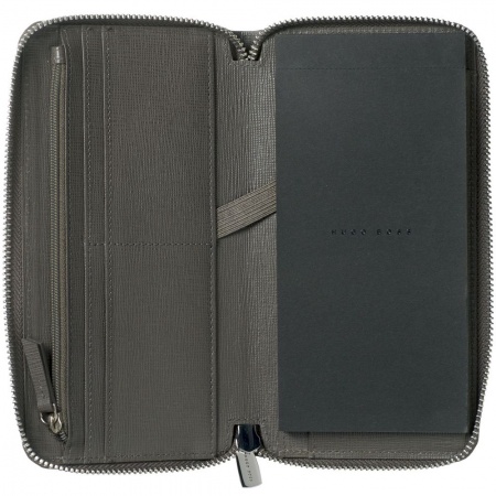 Набор Hugo Boss: органайзер с блокнотом и ручка, серый