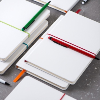 Блокнот Belto, А5, белый/бирюзовый, кремовый блок