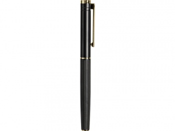 Металлическая ручка-роллер с золотистым слоем "Monarch Gold", черная