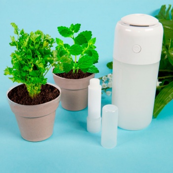 Набор NERTEL: два горшочка для выращивания петрушки и мяты с семенами, биоразлагаемый материал, грун