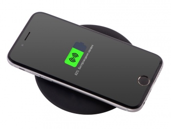 Беспроводное зарядное устройство с подсветкой логотипа "Moon spot", 10 Вт, soft-touch