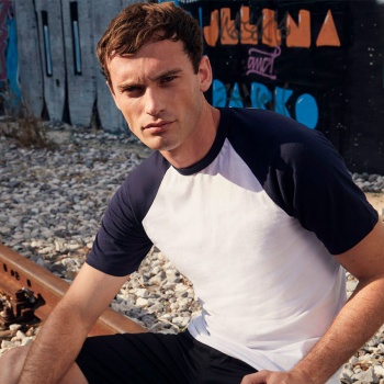 Футболка "Short Sleeve Baseball T", белый с красным_2XL, 100% х/б, 160 г/м2 Футболка "Short Sleeve Baseball T", белый с красным_2XL, 100% х/б, 160 г/м2